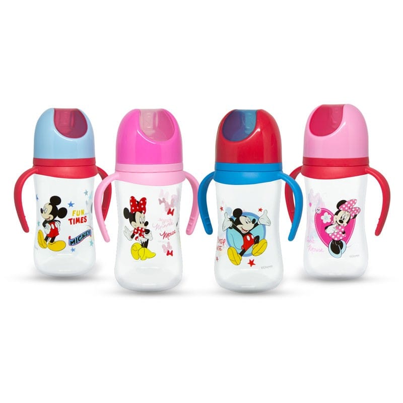 Biberon boca ancha agarradera Mickey Minnie Disney baby - 8 onz
