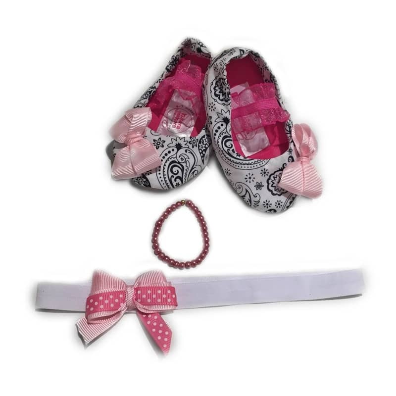 Zapato lazo rosado de niña Kukaramakara