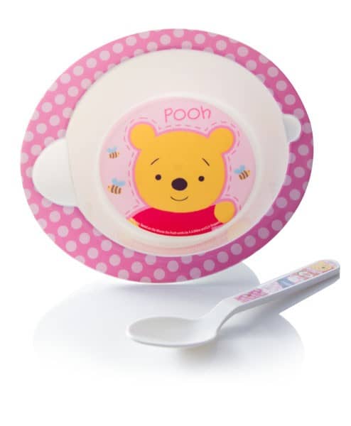 Plato y cuchara Winnie Rosado Disney baby