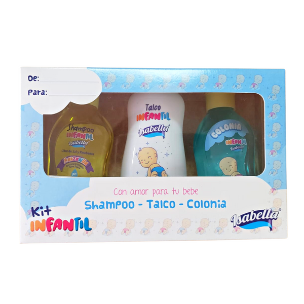 Kit Infantil Isabella Shampoo+Talco+Colonia