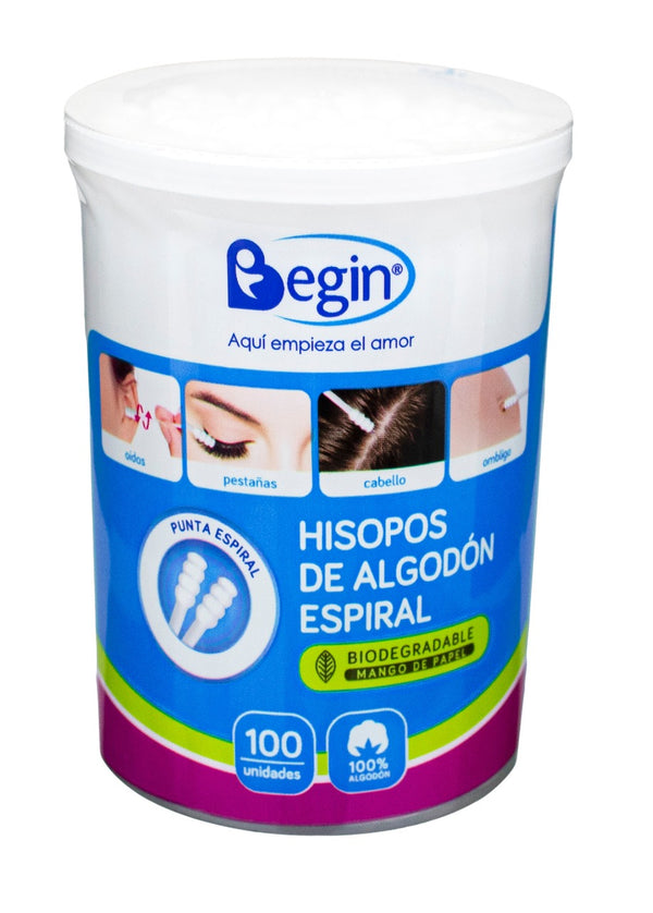 Hisopo Ecológico Begin Espiral x 100 und