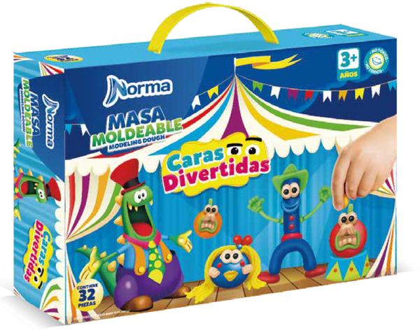 Kit Masa Moldeable Caras Divertidas